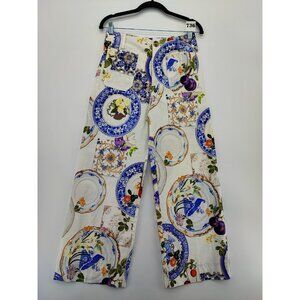 Anthropologie Women's Maeve The Colette Cropped White Wide-Leg Pants Size 27 US